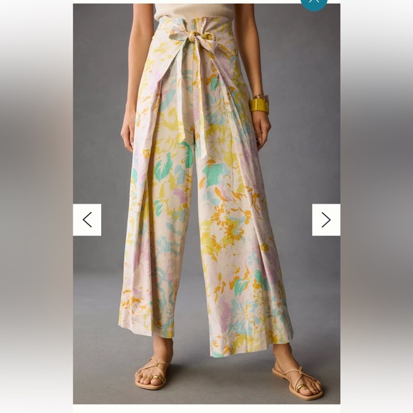 ⭐️Maeve By Anthropologie Wide Leg Linen Wrap Pants⭐️ - Picture 2 of 11